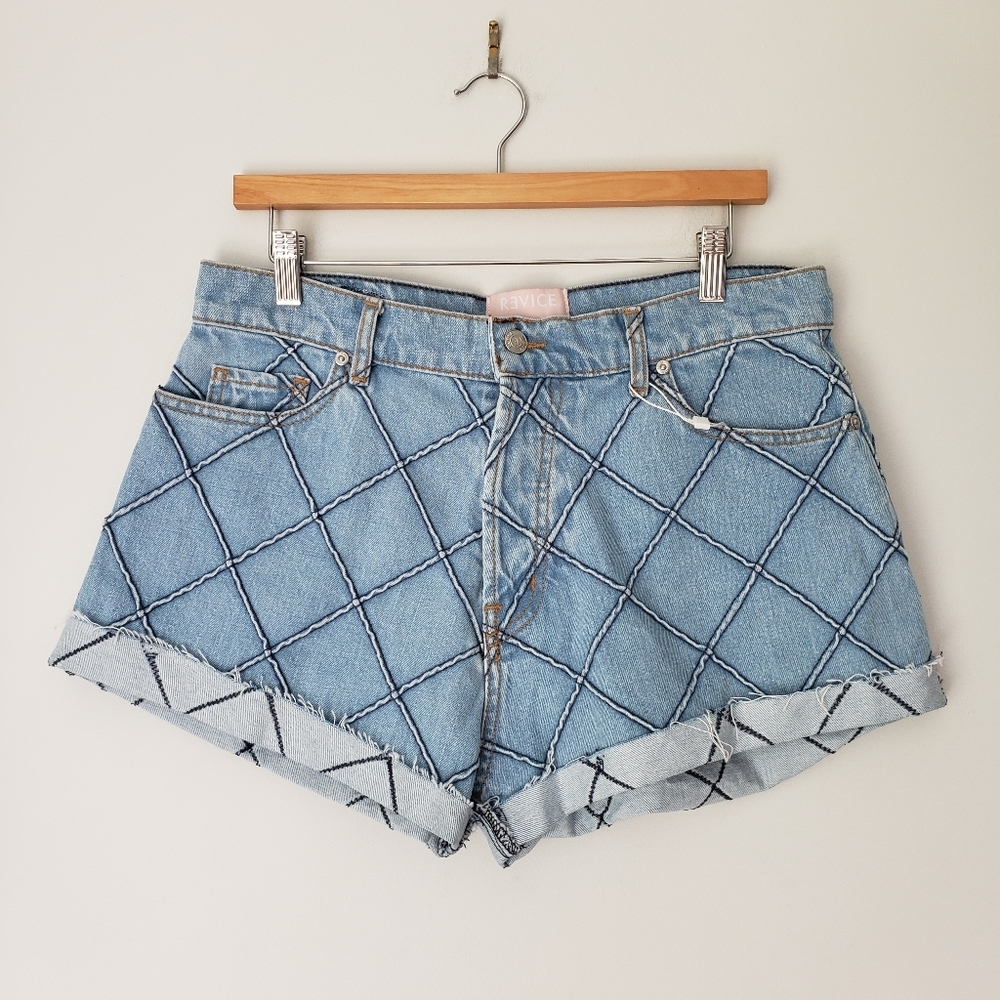 REVICE Bel Air Shorts 32 High Waist Cuffed Hems NWT